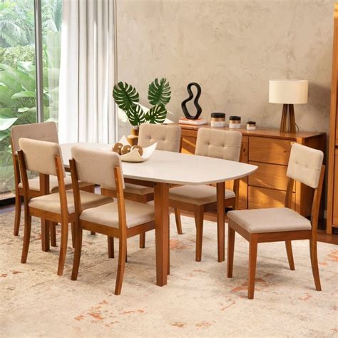 Conjunto Mesa De Jantar E Cadeiras Ti Cabecasa Madeiramadeira