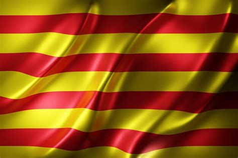 Premium Photo 3d Rendering Of A Silked Catalonia Spanish Community Flag