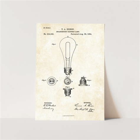 Electric Bulb Patent Art Print