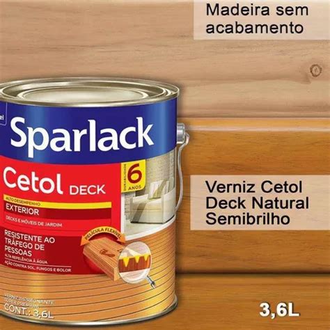 Verniz Super Premium Semi Brilho Cetol Deck Natural 3 6 Lts Frete grátis