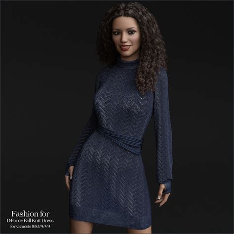 Fashion For D Force Fall Knit Dress For Genesis 8 8 1 9 V9