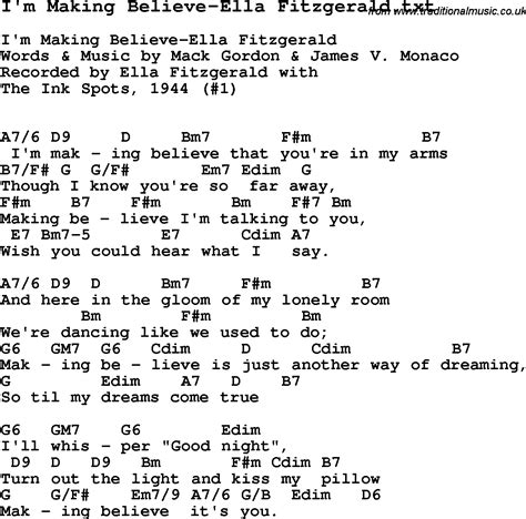 Jazz Song I M Making Believe Ella Fitzgerald With Chords Tabs And