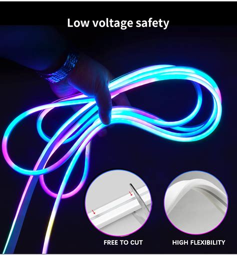 Waterproof Rgb Neon Led Rope Light 12v Outdoor Led Strip 24v Smart App