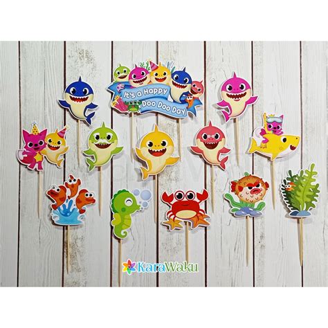 Birthday Cake Topper Baby Shark Character Birthday Cake Decoration