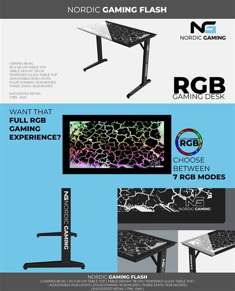 Nordic Gaming Flash Rgb Gaming Desk Demo Kan Ikke Sendes Wjcs Gaming