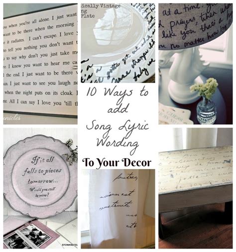 10 Diy Song Lyric Wording Decor Ideas For The Home