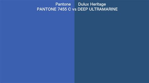 Pantone 7455 C Vs Dulux Heritage DEEP ULTRAMARINE Side By Side Comparison