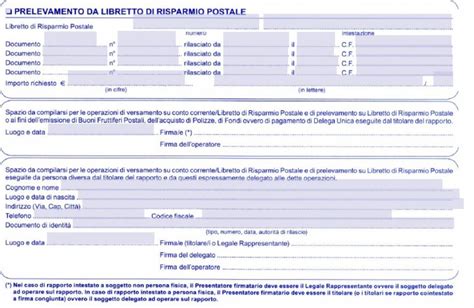 MODULO DELEGA PER RITIRO CONTANTE DAL LIBRETTO POSTALE WORD E PDF