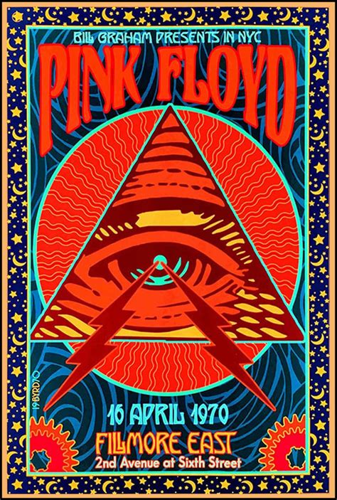 Vintage Pink Floyd Metal Concert Poster April 1970 Flimore NYC New Etsy