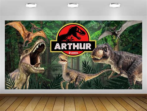 Painel Jurassic Park Dinossauro Rex 1 50x1m Impressão Lona