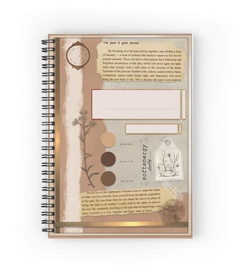 Light Acedamia Brown Aesthetic Notebook Spiral Notebook By RushaHarri