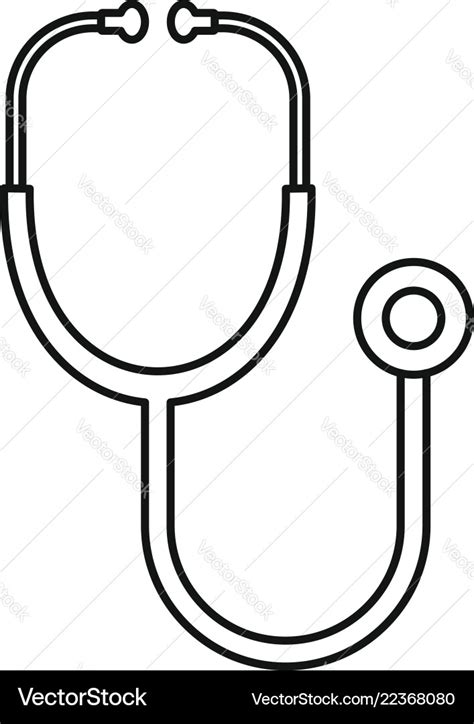 Stethoscope Icon Outline Style Royalty Free Vector Image