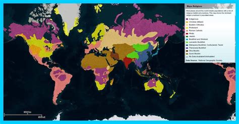 Map of Major Religions of the World [1404x731] : MapPorn