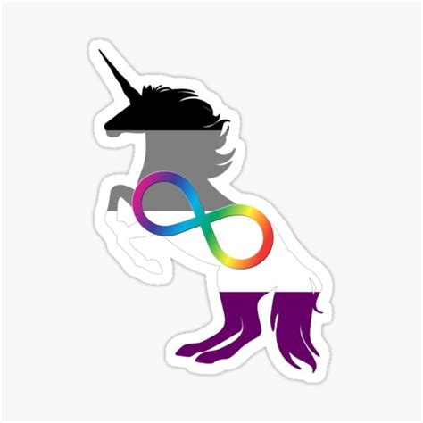 Neurodivergent Ace Pride Unicorn Sticker For Sale By Shaneisadragon