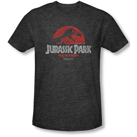 Jurassic Park Mens Faded Logo Fitted T Shirt