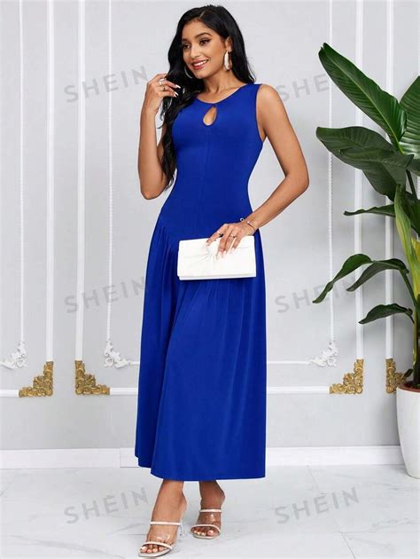 Shein Lady Summer Women S Blue Dress For Graduation Ceremony Elegant