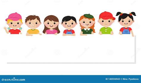 Children And Banner Stock Vector Illustration Of Placard 140594943