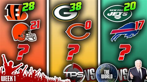 2023 Nfl Week 1 Picks Predictions And Prizes Tps Vs Madden Vs The World