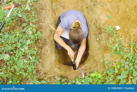 Woman Ecologist Taking Samples Of A Soil Stock Image Image Of Explore