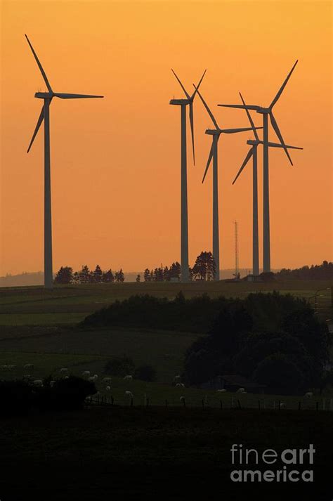 Wind Turbines At Sunset 4 By John Thysreportersscience Photo Library