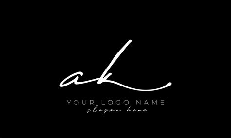 Handwriting letter AK logo design. AK logo design free vector template 28691165 Vector Art at ...