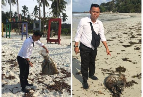 Sejumlah Pantai Tercemar Limbah Kiriman Minyak Hitam Di Bintan Makin