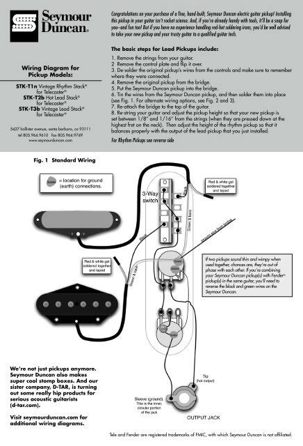 Wiring Instructions Seymour Duncan