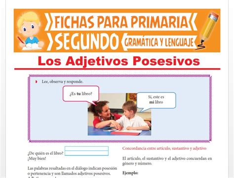 Ejercicios De Adjetivos Posesivos En Espa Ol Uno