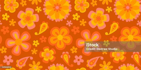 Vintage Flower Seamless Pattern Illustration Stock Illustration