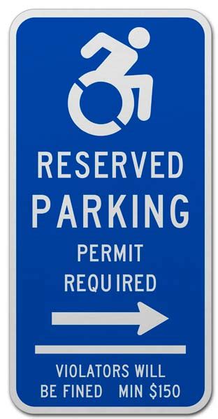 Connecticut Handicap Parking Sign Right Arrow Order Now