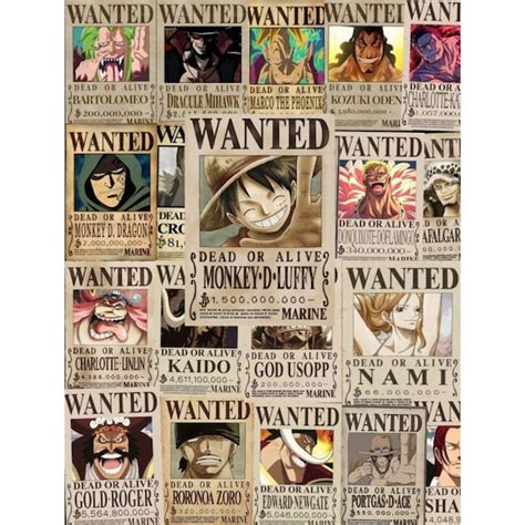 Discount Shopping 1 Set Anime One Piece Poster Arrest Warrant Luffy