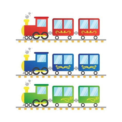 Ilustración de tren colorido plano Vector Premium Planos Vector Tren