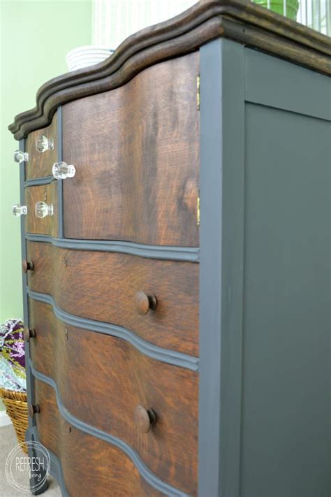 Refinished Antique Dresser With General Finishes Slate Gray Refresh