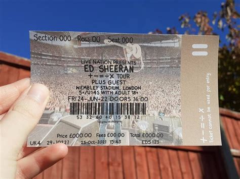 Ed Sheeran 2022 Mathematics World Tour Souvenir Concert Ticket Etsy México