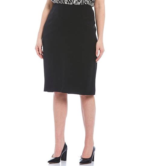 Kasper Plus Size Stretch Crepe Skimmer Skirt Dillards