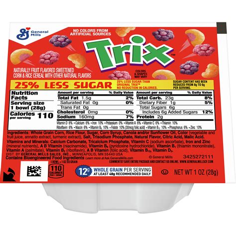 Trix Nutrition Label | Blog Dandk