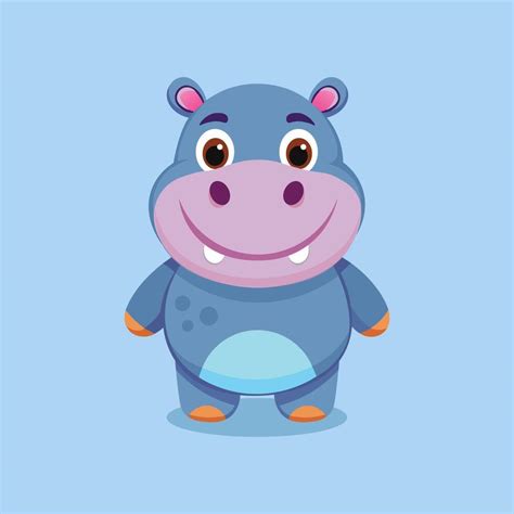 Cute hippo cartoon character illustration 44779183 Vector Art at Vecteezy