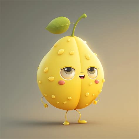 Premium Photo | Lemon cartoon character