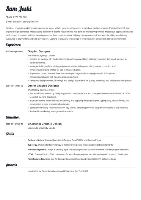 Graphic Designer Cv Examples Writing Tips 2023 Free Guide 42 Off