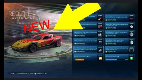 Rocket League New Redline Car Drive Days Event Youtube