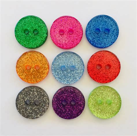 Glitter Buttons Sparkly Buttons Resin Buttons Sewing Etsy