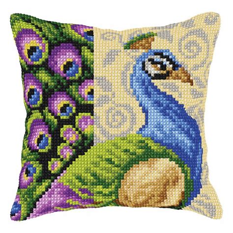 Orchidea Cross Stitch Kit Kissen Gro Pfau Kreuzstich Kissen