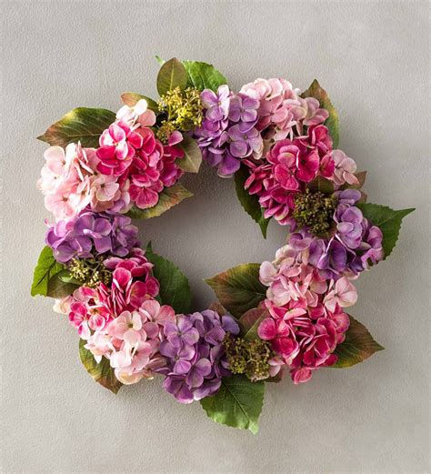 Hydrangeas Faux Flowers Wreath Faux Hydrangea Hydrangea Flower