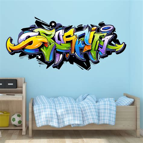 Wandtattoo Graffiti Bunt Wanddeko Jugendzimmer Teenager