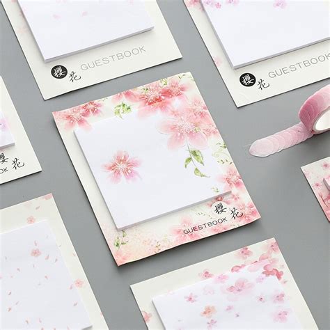 Leuke Japanse Bloem Memo Pads Blocnotes Kawai Cher Grandado