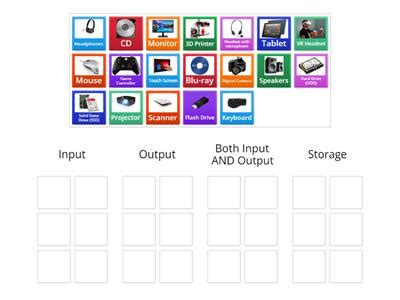 Input Output Storage Devices Teaching Resources