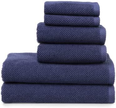 Glamburg Pure Cotton Blue Bath Towels Piece