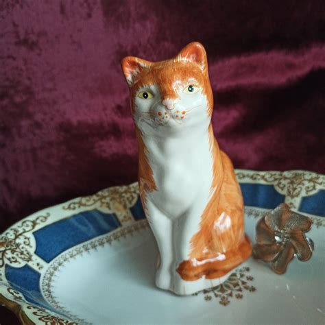 Figurka Porcelanowa Rudego Kota Vintage Kot Kotek Warszawa Kup