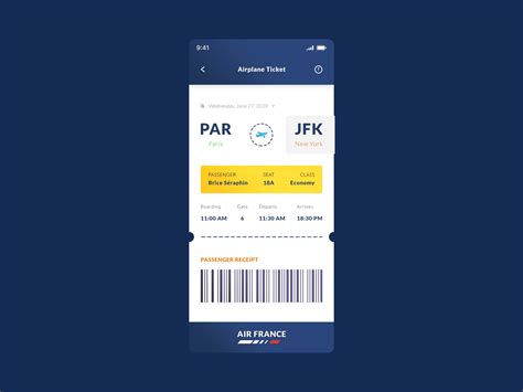 Free Airplane Ticket App Template (PSD)