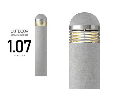 Outdoor Concrete Bollard Light 3D model | CGTrader